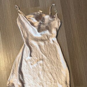 Speechless Satin Mini Dress in Cream